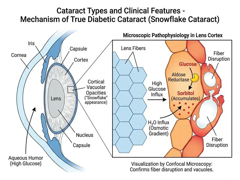 Cataract Types and Clinical Features diagram
