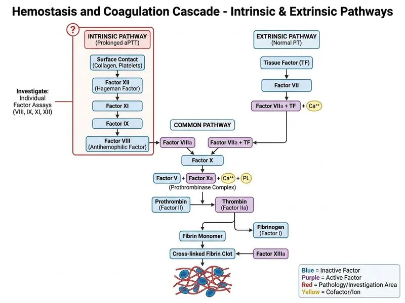 Hemostasis and Coagulation Cascade diagram