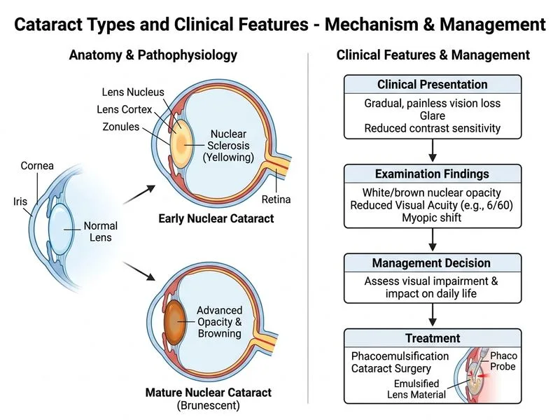 Cataract Types and Clinical Features diagram