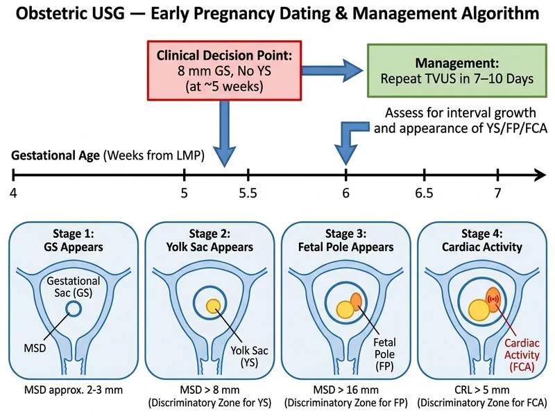 Obstetric USG — Anomalies and Dating diagram