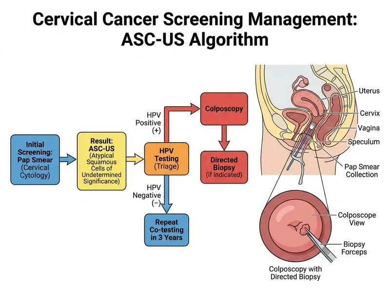 Cervical Cancer Screening and Management diagram