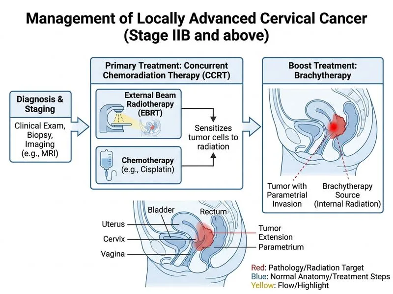 Cervical Cancer Screening and Management diagram