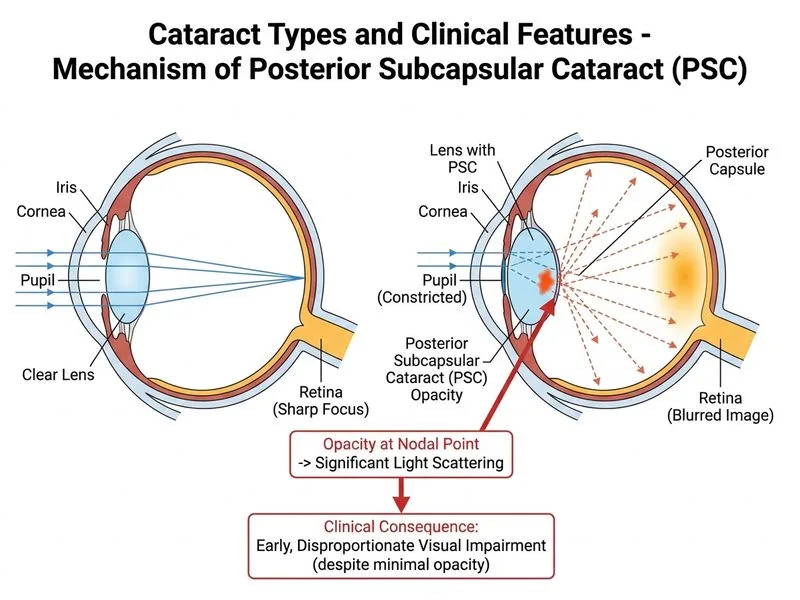 Cataract Types and Clinical Features diagram
