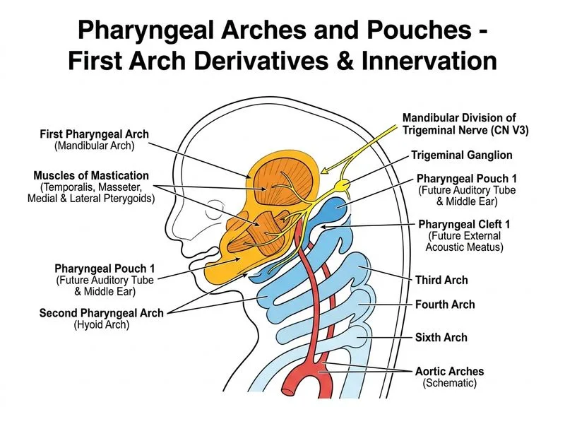 Pharyngeal Arches and Pouches diagram