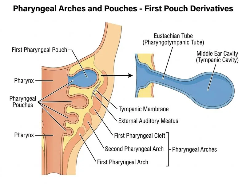 Pharyngeal Arches and Pouches diagram