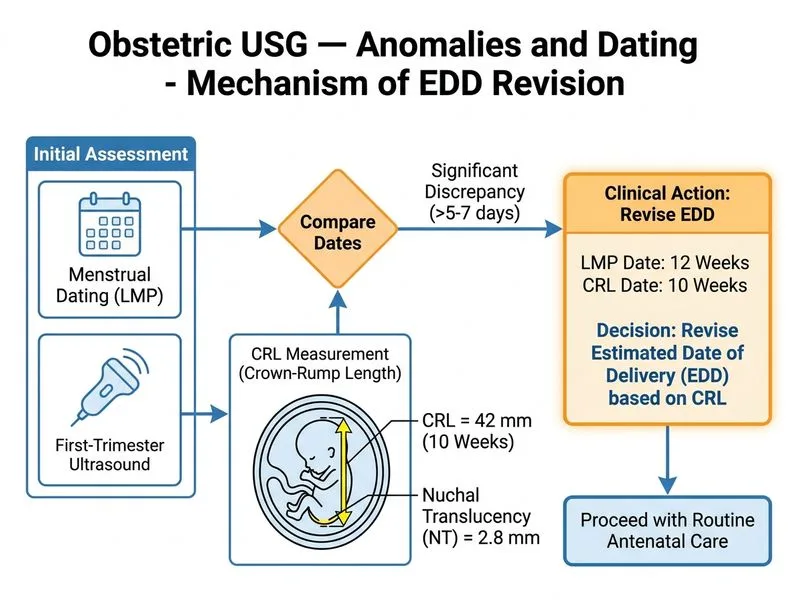 Obstetric USG — Anomalies and Dating diagram