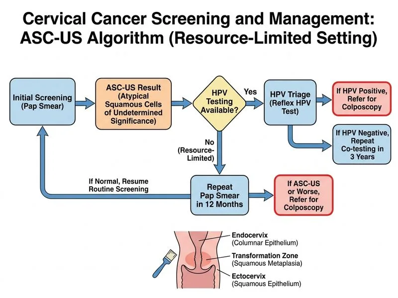 Cervical Cancer Screening and Management diagram