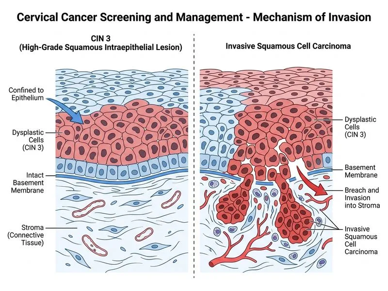 Cervical Cancer Screening and Management diagram