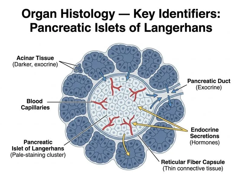 Organ Histology — Key Identifiers diagram