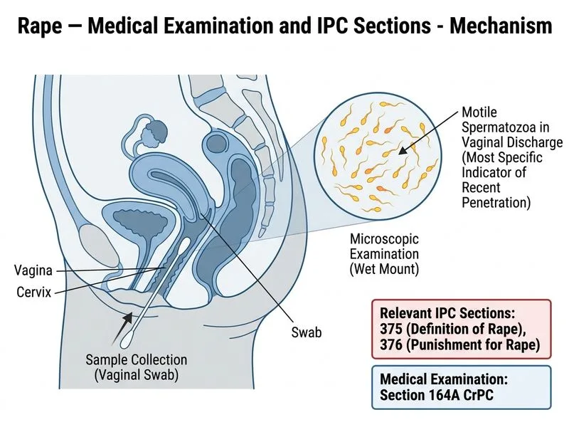Rape — Medical Examination and IPC Sections diagram