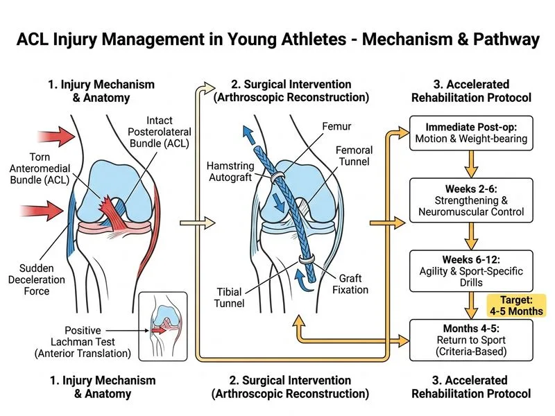 ACL Injury Management in Young Athletes diagram