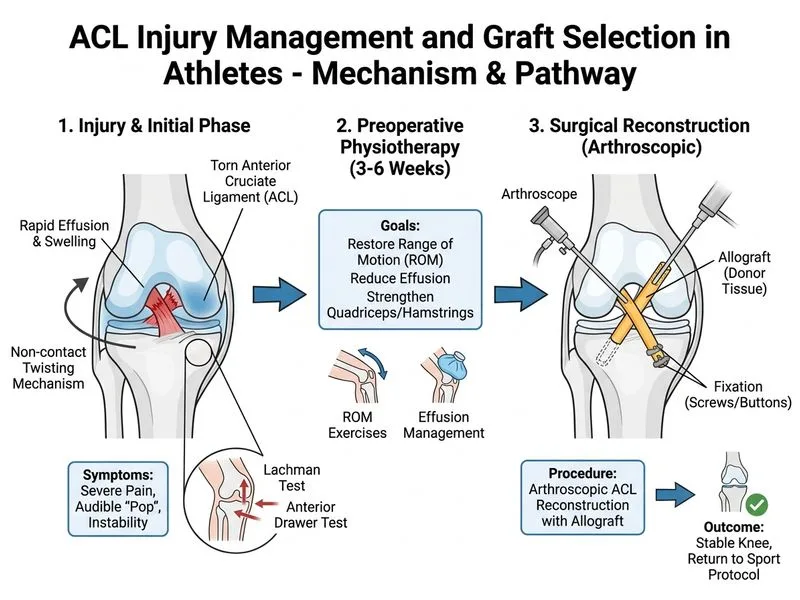 ACL Injury Management and Graft Selection in Athletes diagram