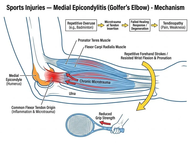Sports Injuries — Medial Epicondylitis (Golfer's Elbow) diagram