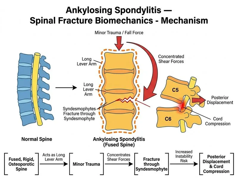 Ankylosing Spondylitis — Spinal Fracture Biomechanics diagram