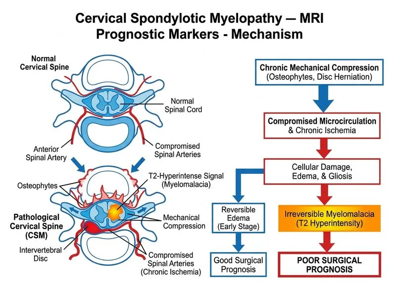 Cervical Spondylotic Myelopathy – MRI Prognostic Markers diagram