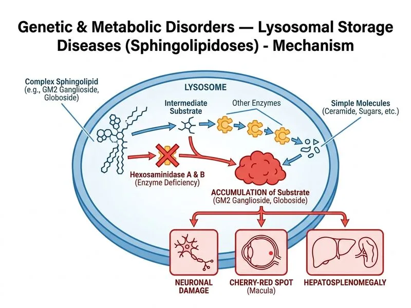 Genetic & Metabolic Disorders — Lysosomal Storage Diseases (Sphingolipidoses) diagram