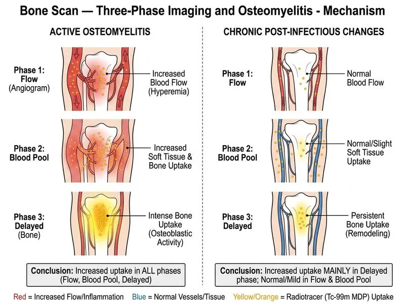 Bone Scan — Three-Phase Imaging and Osteomyelitis diagram
