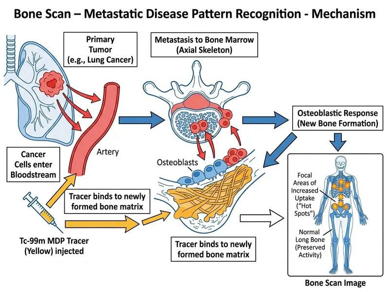 Bone Scan – Metastatic Disease Pattern Recognition diagram