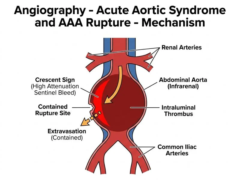Angiography - Acute Aortic Syndrome and AAA Rupture diagram