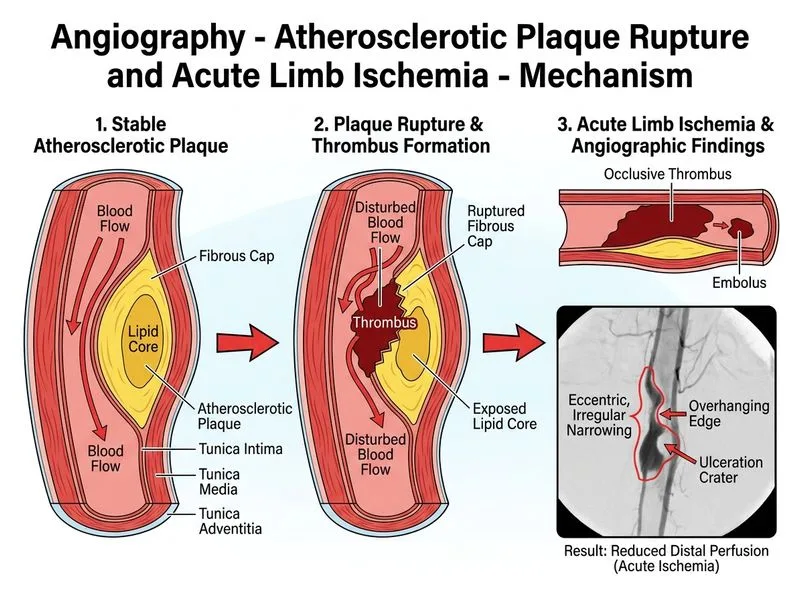 Angiography - Atherosclerotic Plaque Rupture and Acute Limb Ischemia diagram