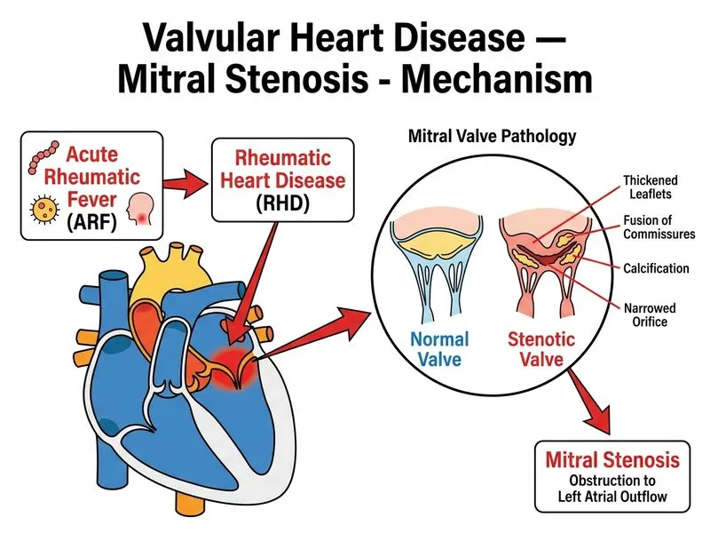 Valvular Heart Disease — Mitral Stenosis diagram