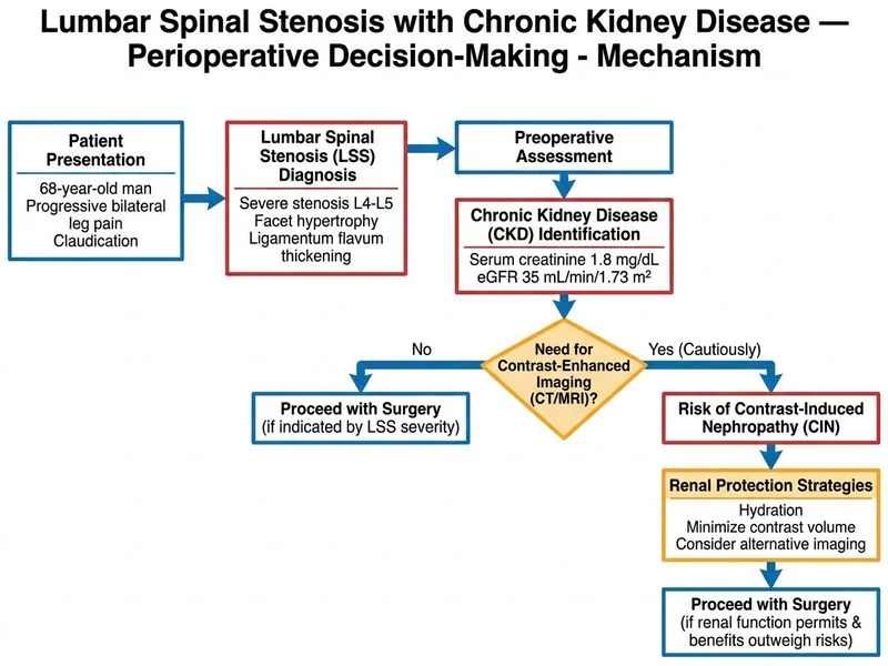 Lumbar Spinal Stenosis with Chronic Kidney Disease — Perioperative Decision-Making diagram