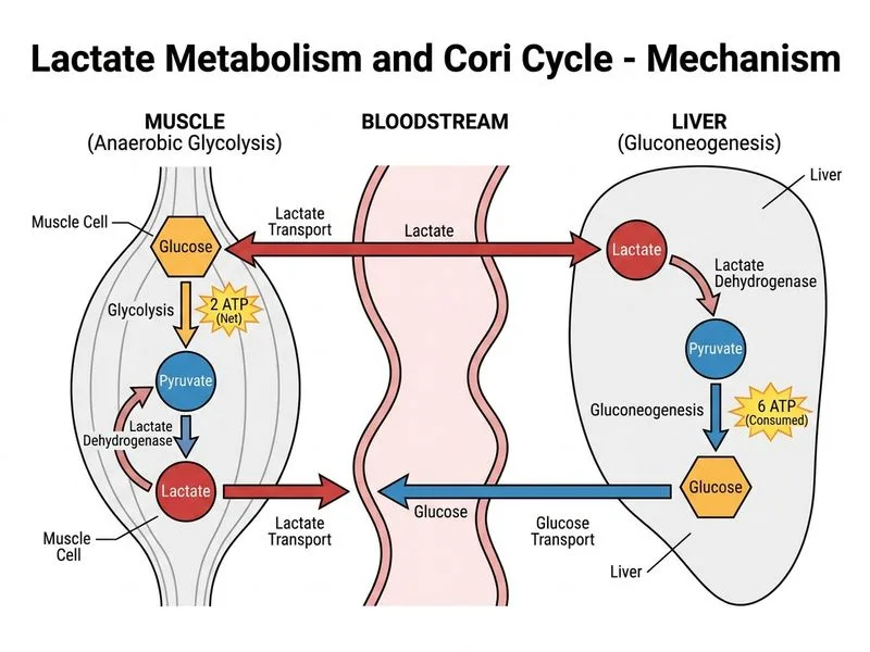 Lactate Metabolism and Cori Cycle diagram