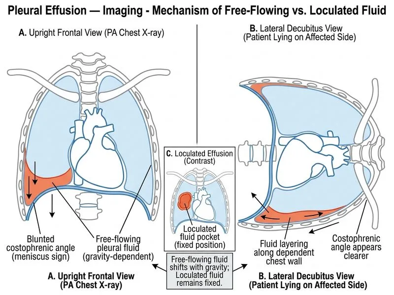 Pleural Effusion — Imaging diagram
