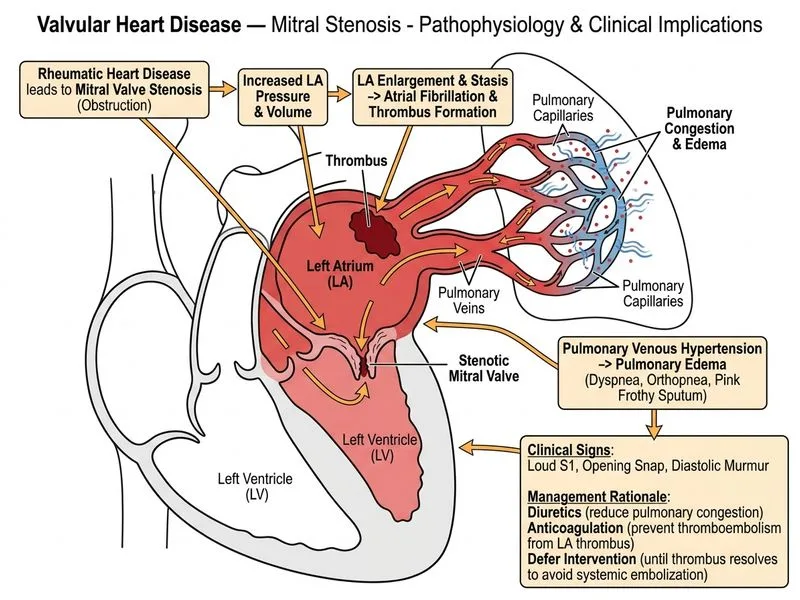Valvular Heart Disease — Mitral Stenosis diagram