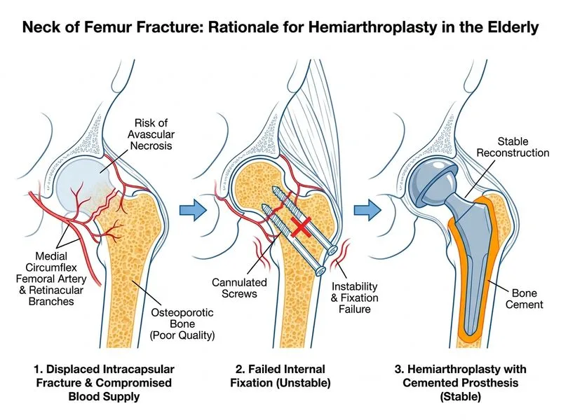 Neck of Femur Fracture diagram