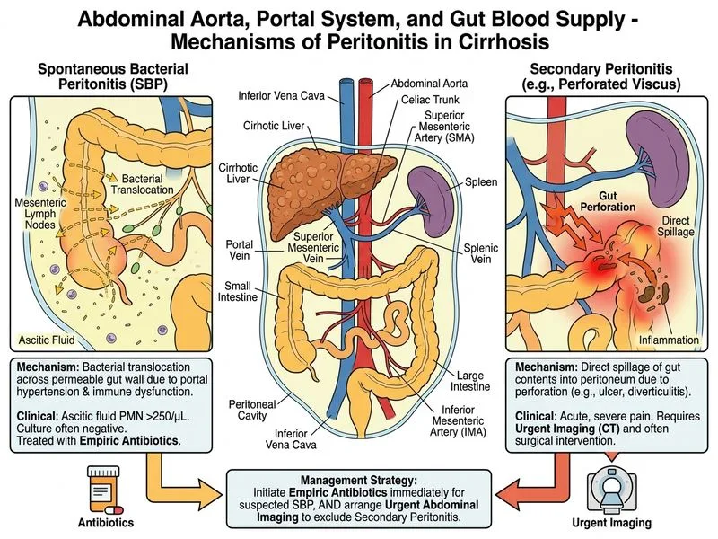 Abdominal Aorta, Portal System, and Gut Blood Supply diagram