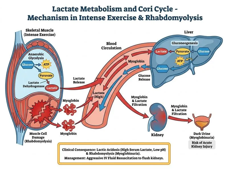 Lactate Metabolism and Cori Cycle diagram