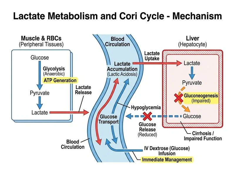 Lactate Metabolism and Cori Cycle diagram