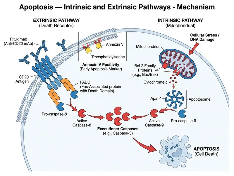 Apoptosis — Intrinsic and Extrinsic Pathways diagram