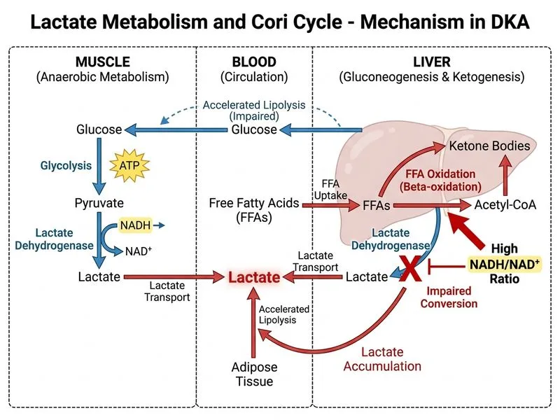 Lactate Metabolism and Cori Cycle diagram
