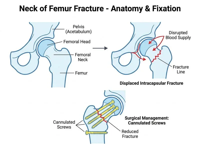Neck of Femur Fracture diagram