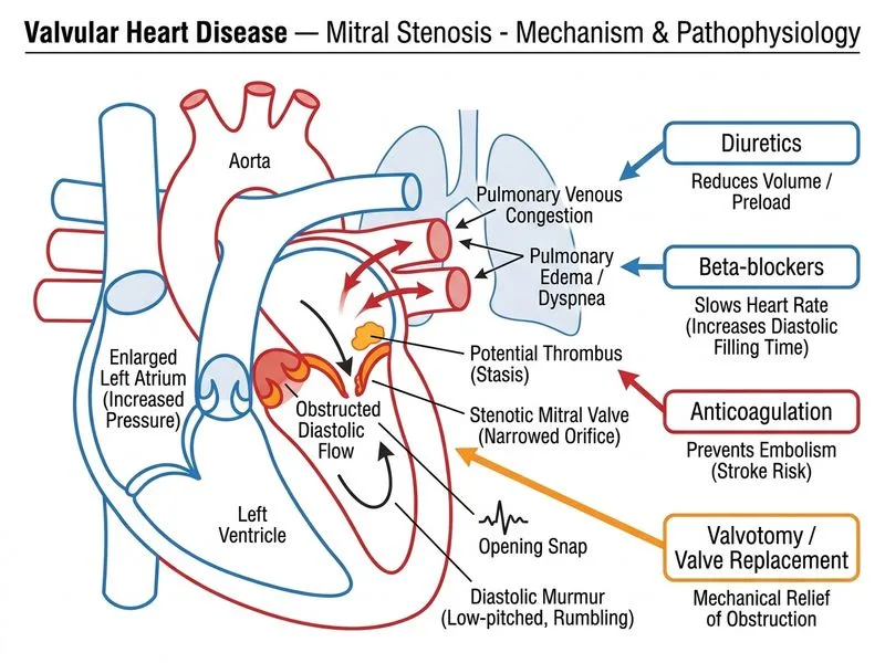 Valvular Heart Disease — Mitral Stenosis diagram