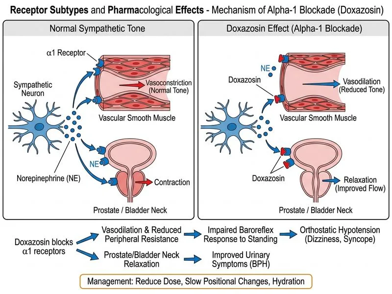 Receptor Subtypes and Pharmacological Effects diagram
