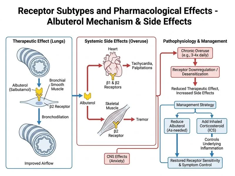 Receptor Subtypes and Pharmacological Effects diagram
