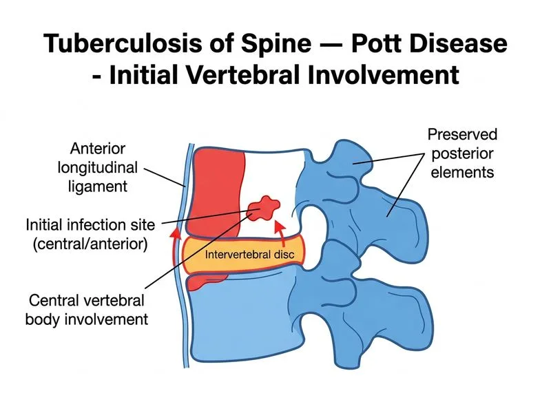 Tuberculosis of Spine — Pott Disease diagram