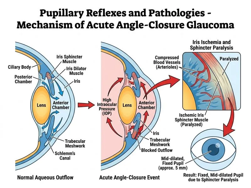 Pupillary Reflexes and Pathologies diagram