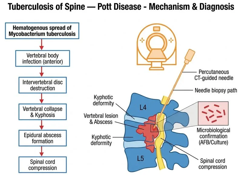 Tuberculosis of Spine — Pott Disease diagram