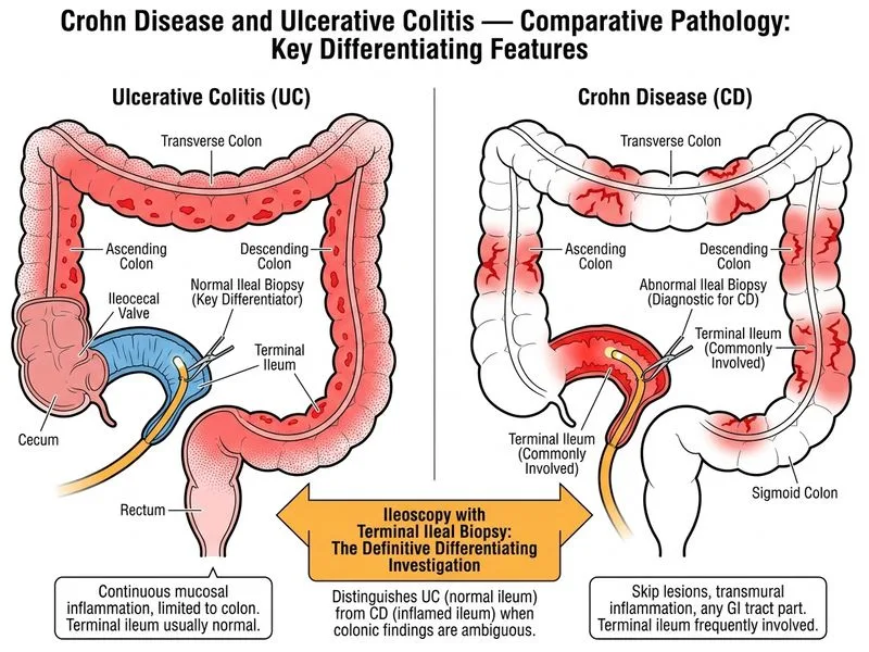 Crohn Disease and Ulcerative Colitis — Comparative Pathology diagram