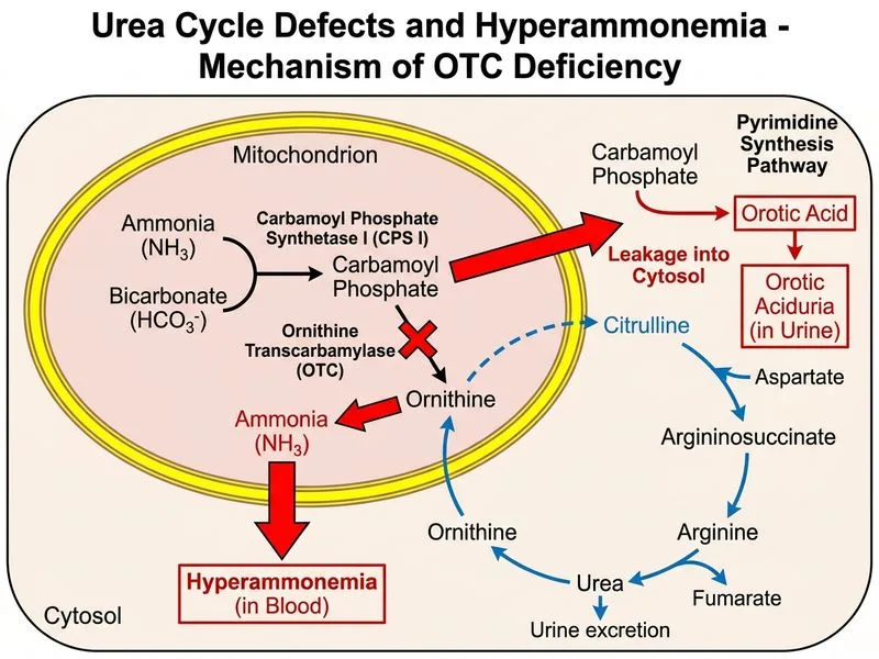 Urea Cycle Defects and Hyperammonemia diagram