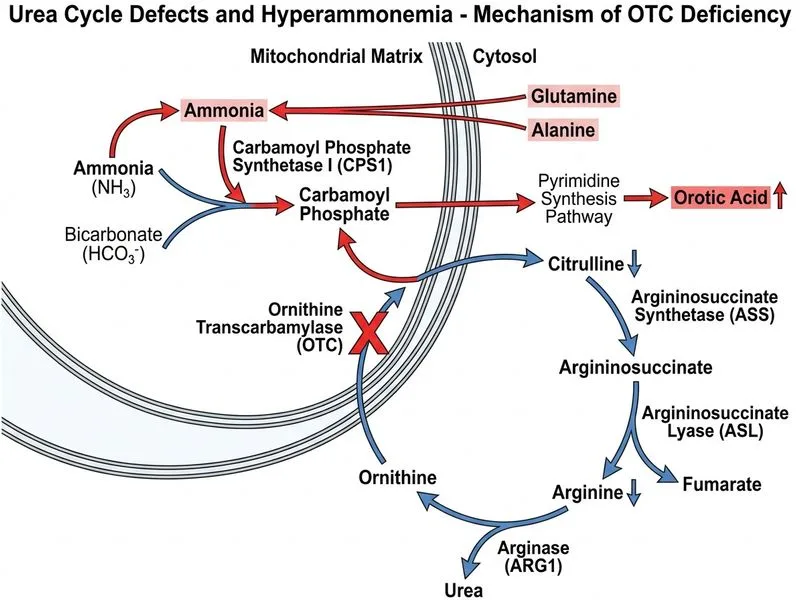 Urea Cycle Defects and Hyperammonemia diagram