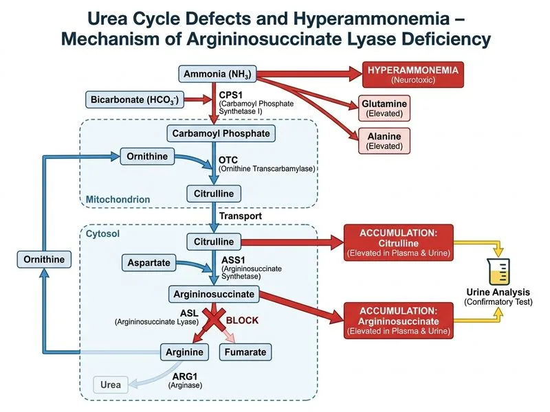Urea Cycle Defects and Hyperammonemia diagram