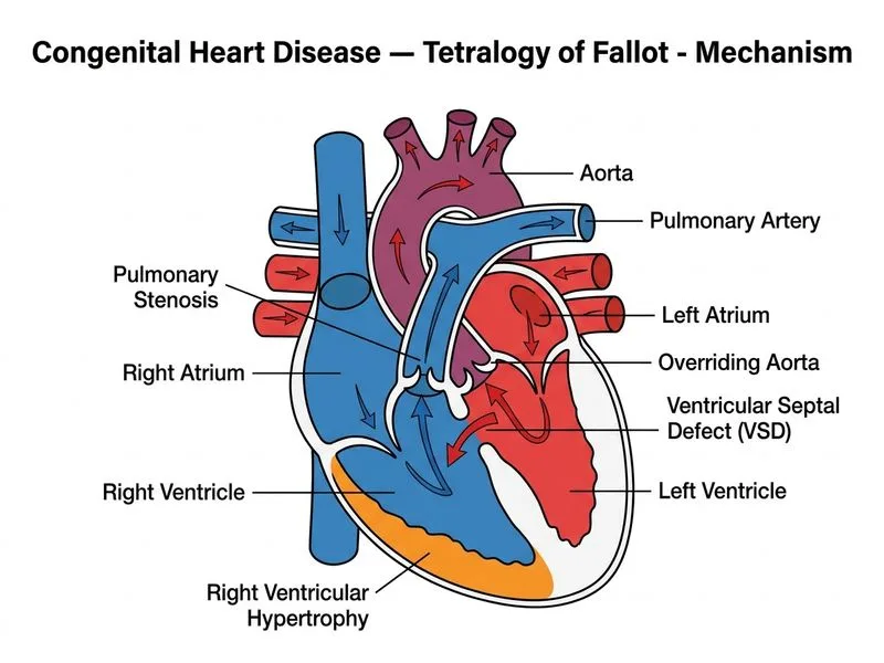 Congenital Heart Disease — Tetralogy of Fallot diagram