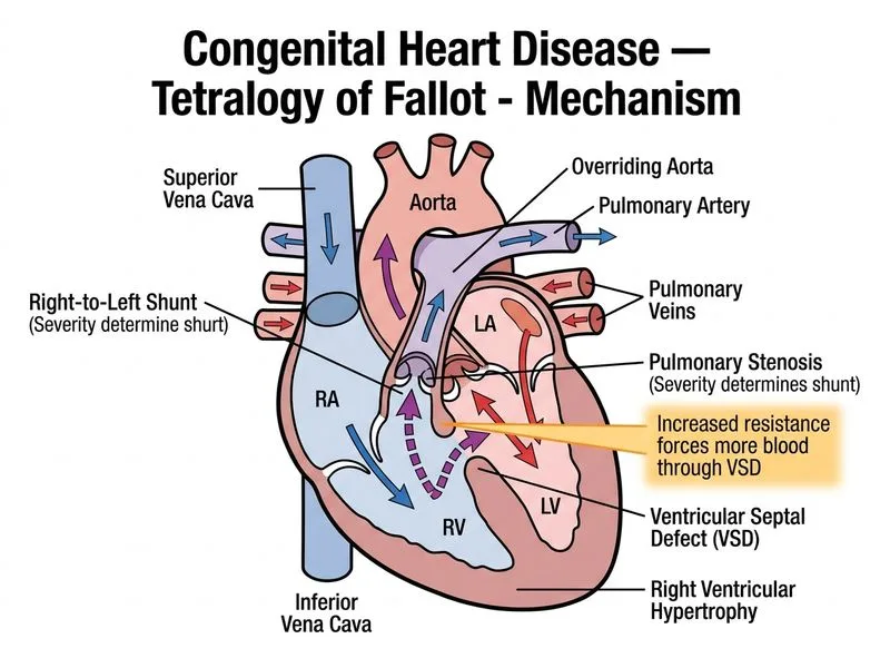 Congenital Heart Disease — Tetralogy of Fallot diagram