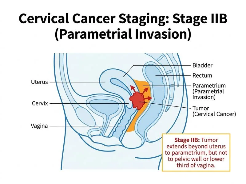 Cervical Cancer Staging and Management diagram