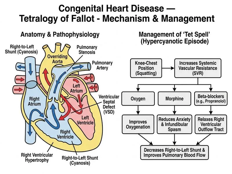 Congenital Heart Disease — Tetralogy of Fallot diagram